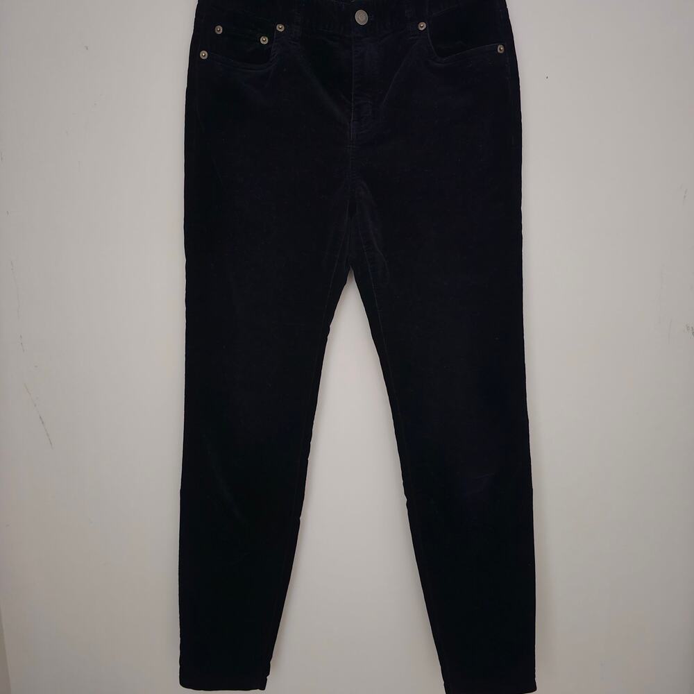 Vineyard Vines Women’s Pants Size 2 Black Velveteen 5 Pocket Whale Logo